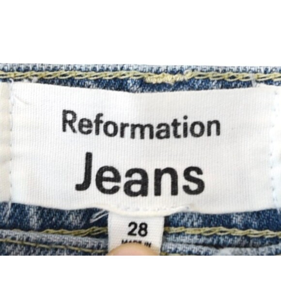 Reformation Cowboy Slouchy Wide Leg Jeans Women's Size 28 Medium Wash - Picture 8 of 9